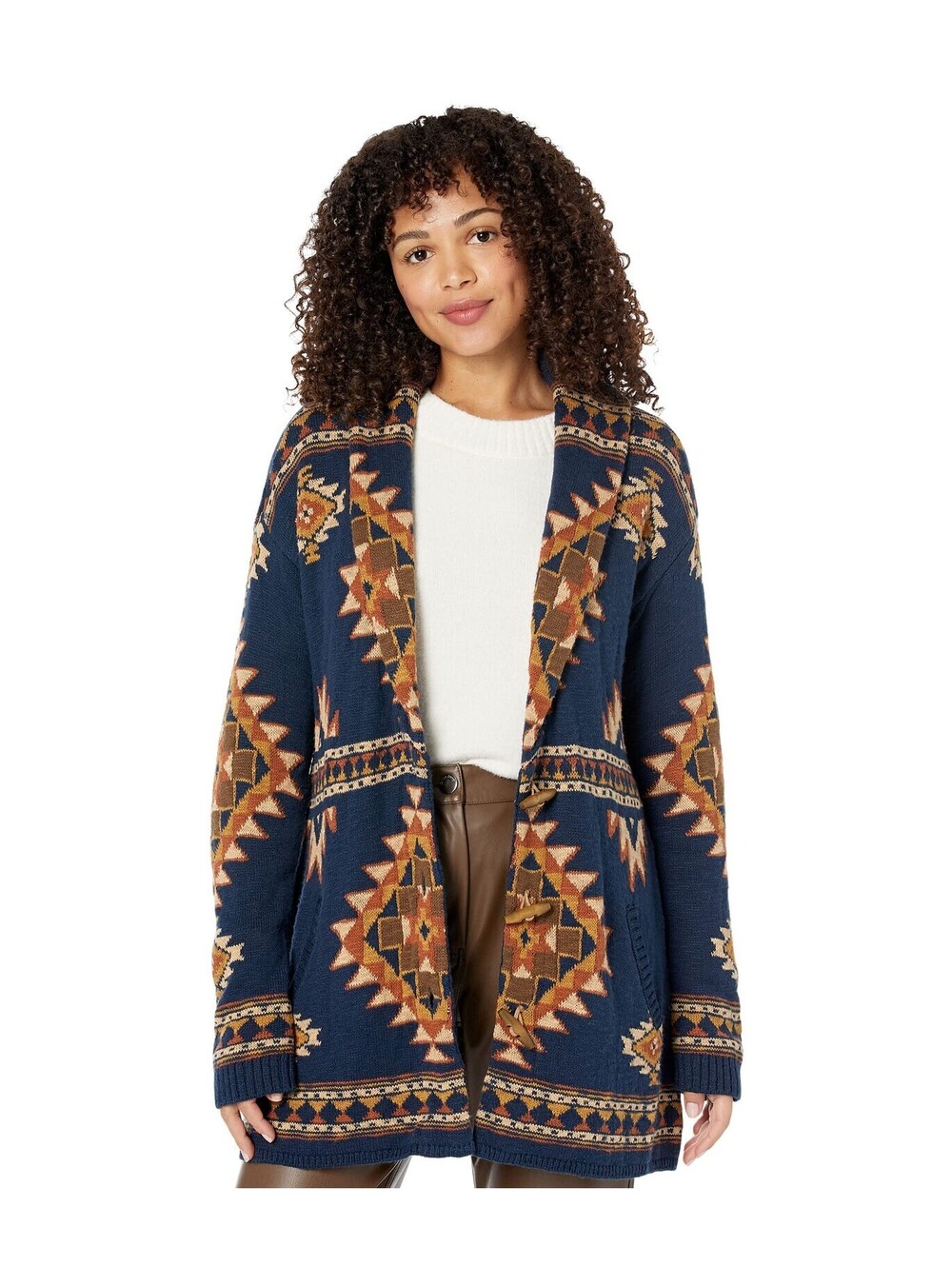 Faherty Lodge Woman's Cardigan Wolf Mountain Size XS